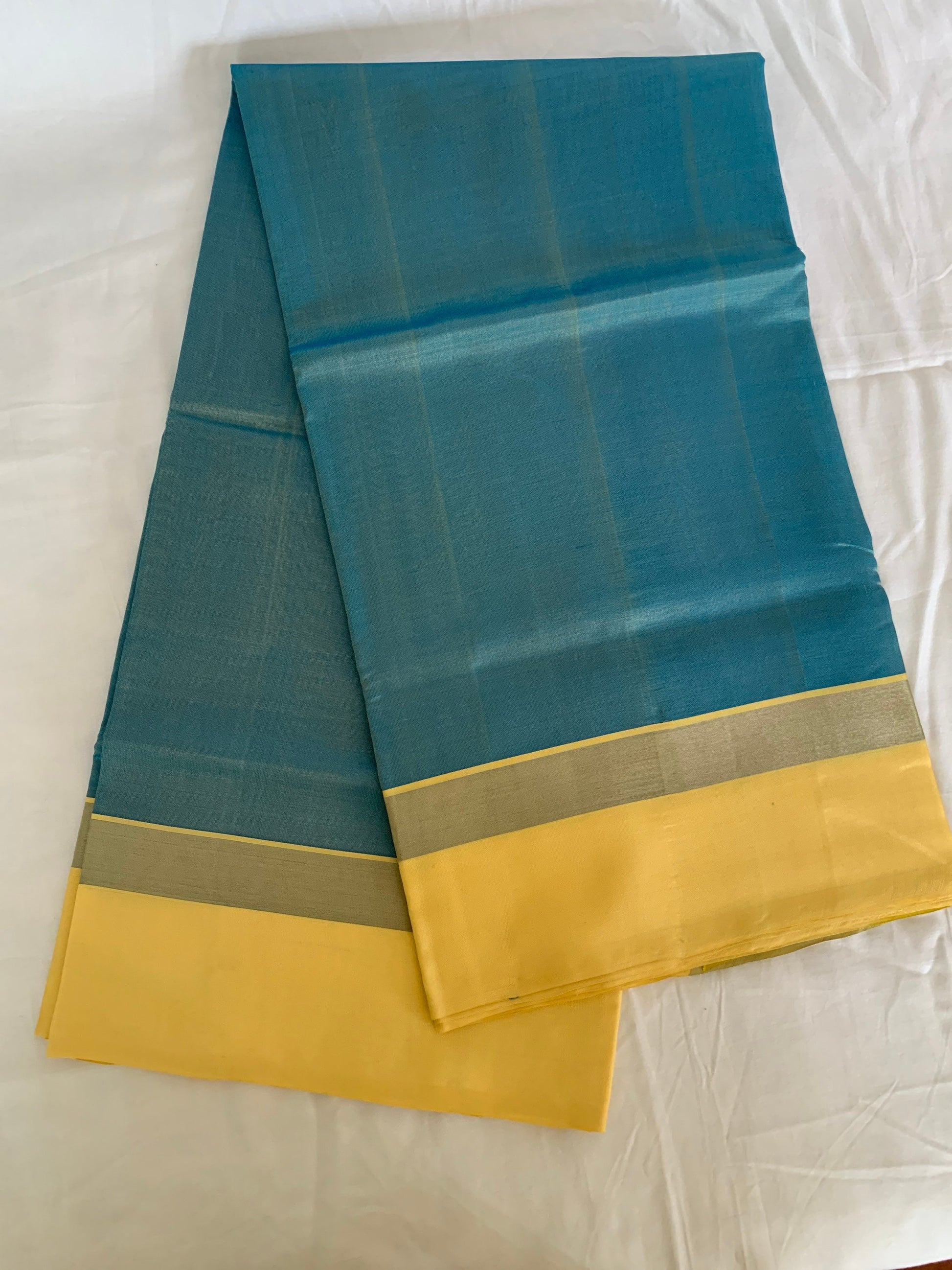 Pure Handloom Blue, Light yellow Venkatagiri Pattu saree | Wedding saree | Designer saree | SumasEthnicWear
