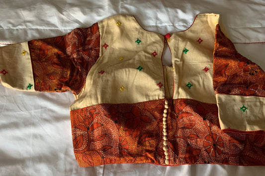Size 36/42 Multi color Kantha Kundan Embroidered Blouse | SumasEthnicWear