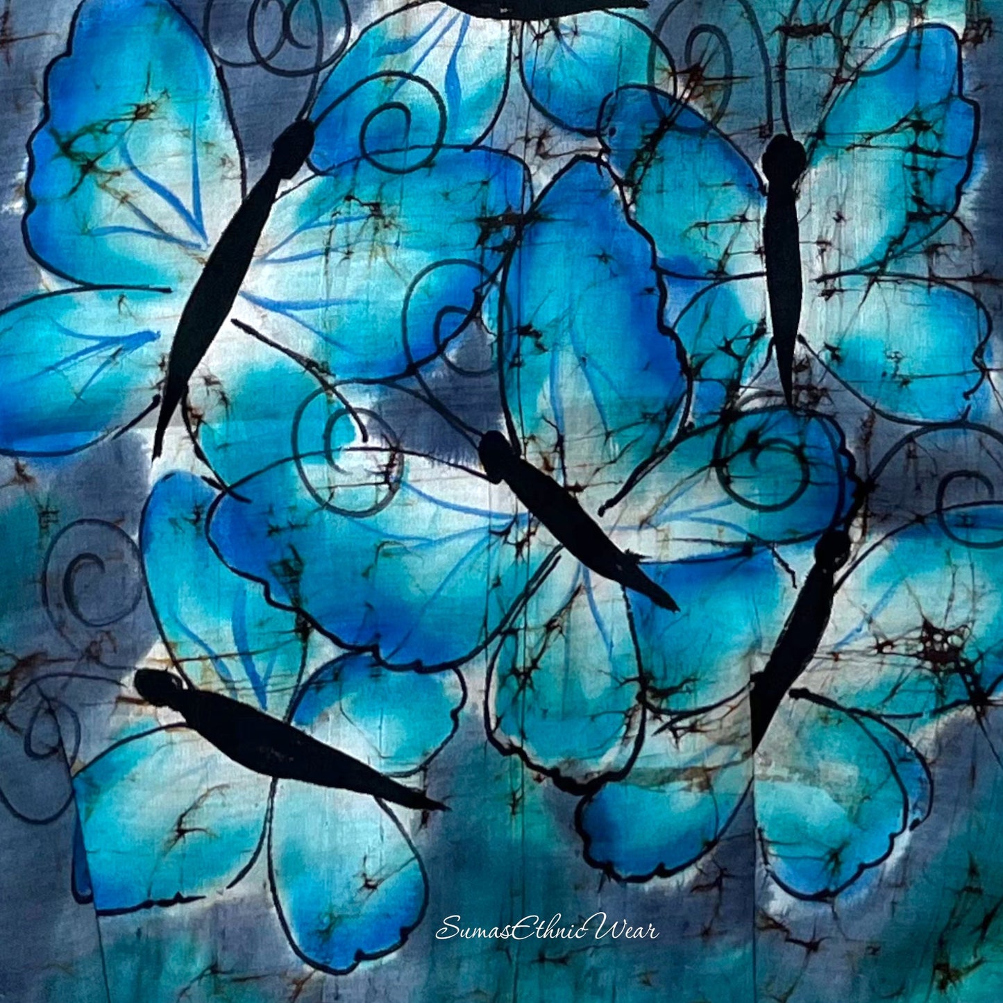 Silk Batik Butterfly Design Blouse