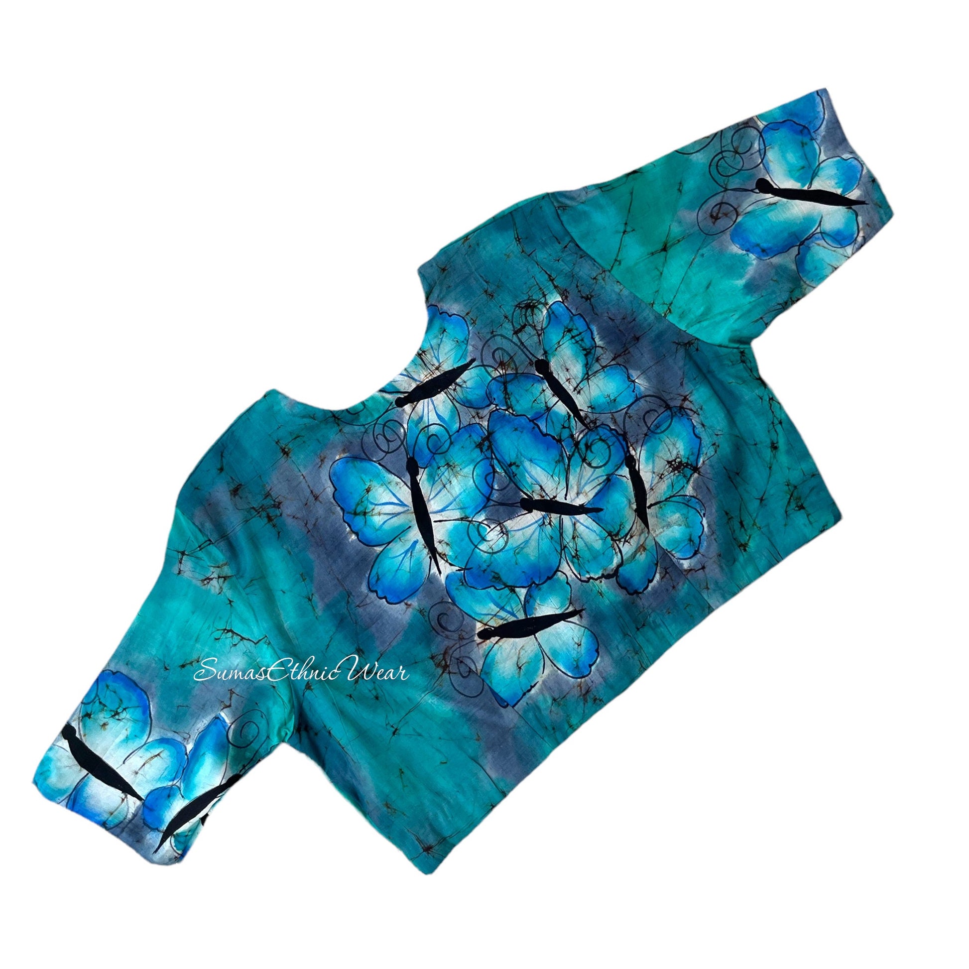 Silk Batik Butterfly Design Blouse