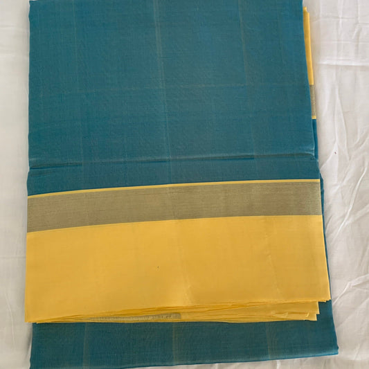 Pure Handloom Blue, Light yellow Venkatagiri Pattu saree | Wedding saree | Designer saree | SumasEthnicWear